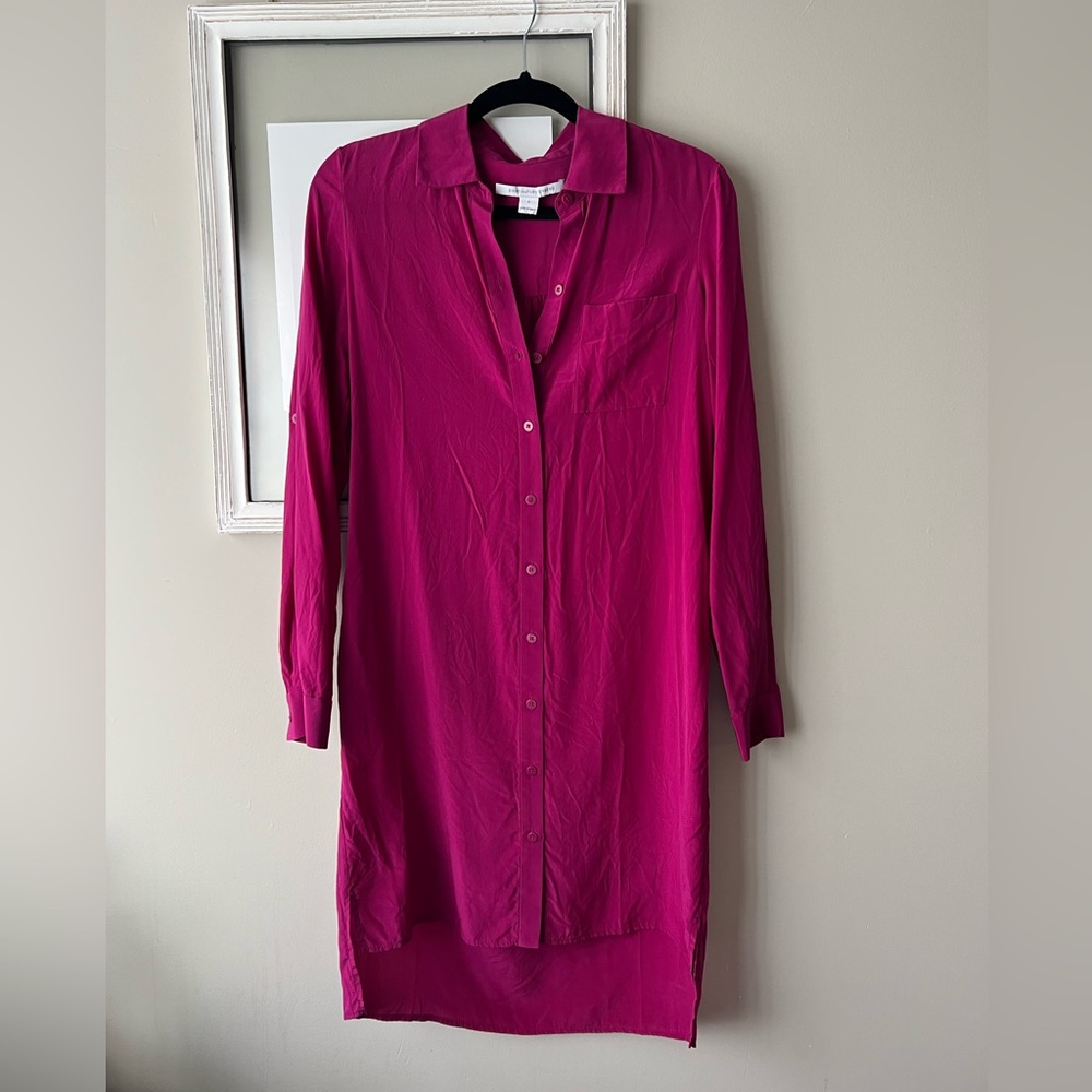 Diane Von Furstenberg Fuchsia Midi Dress